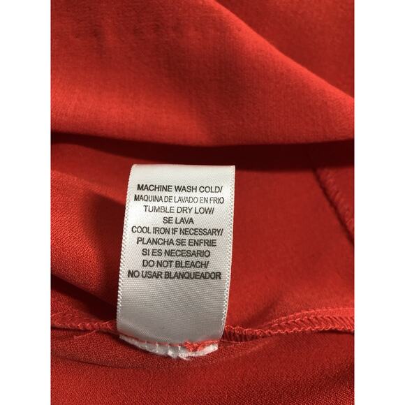 Dressbarn Woman Dress Plus 22 Fluter Sleeve Boho Preppy Boat Neck Zipper Red - Picture 7 of 7